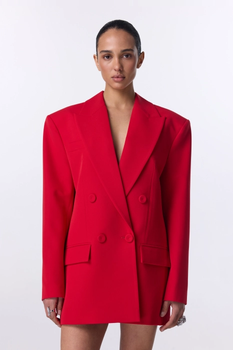 Жакет котоновий двобортний оверсайз з підплічниками