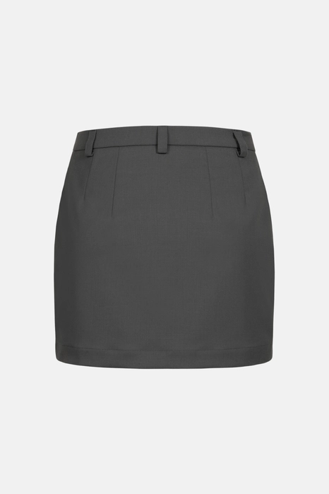 Woolen mini skirt with a mid-length fit