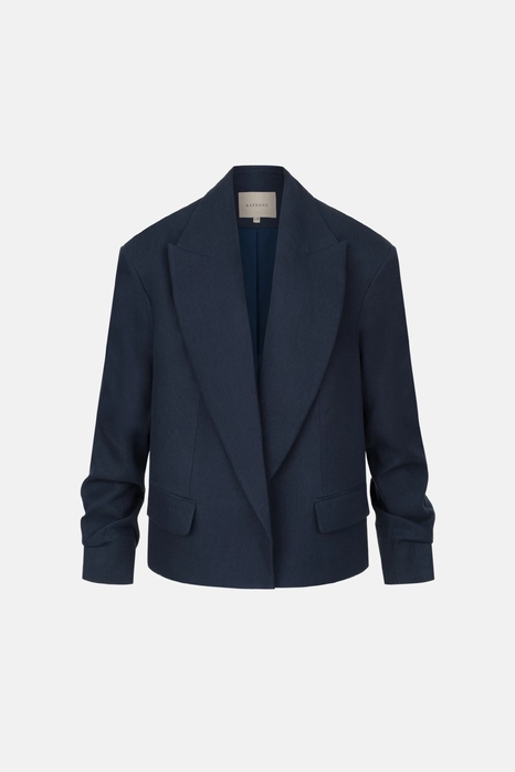 Жакет лляний оверсайз зі збіркою на рукаві