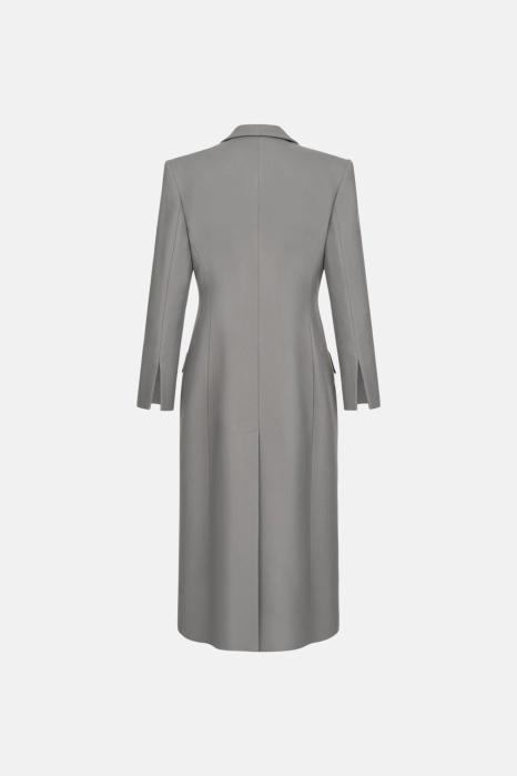 Fitted coat with accent shoulders