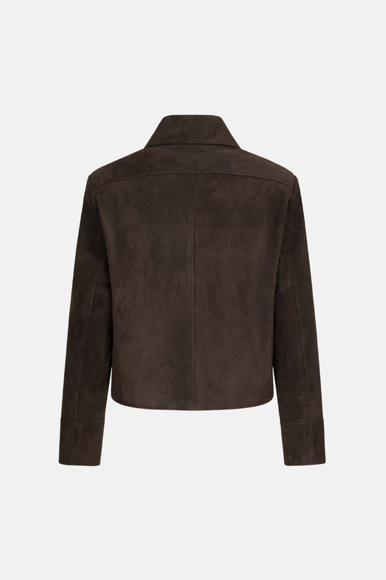 Куртка шкіряна з косими карманами 