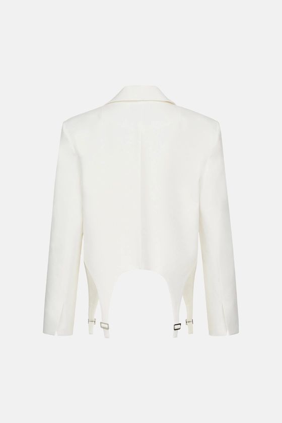 Жакет кроп котоновий з гартерами 