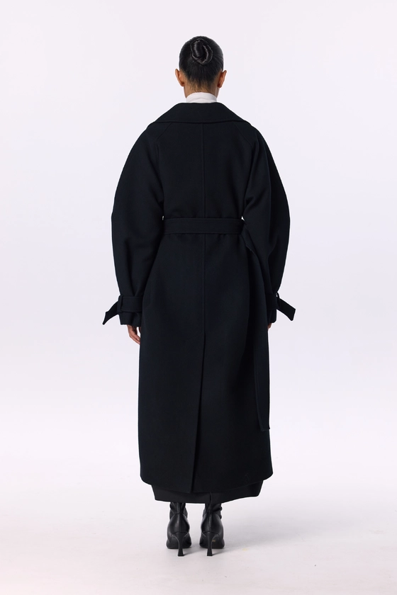 Maxi coat with dropped sleeves - photo 6