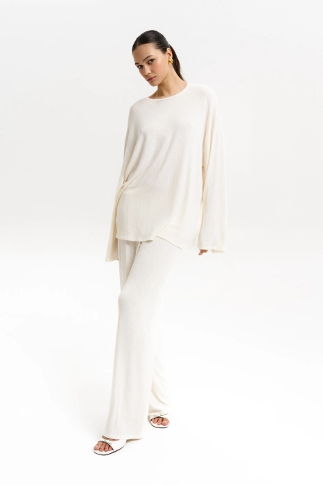 Straight cut translucent trousers