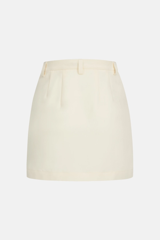 High-waisted mini cotton skirt - photo 2