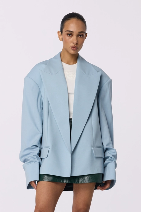 Жакет вовняний оверсайз зі збіркою на рукаві