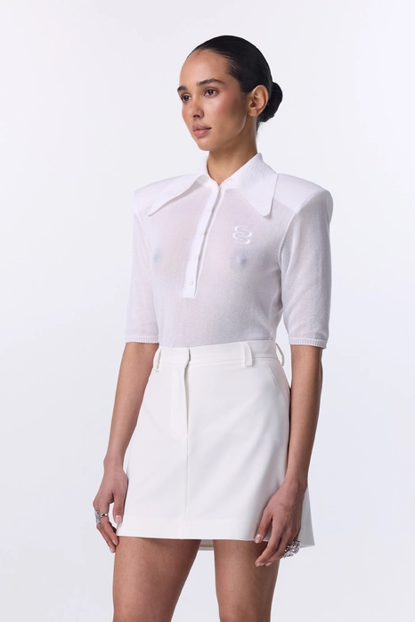 Спідниця міні котонова з високою посадкою