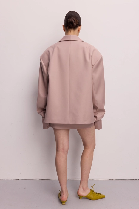 Жакет котоновий оверсайз зі збіркою на рукаві