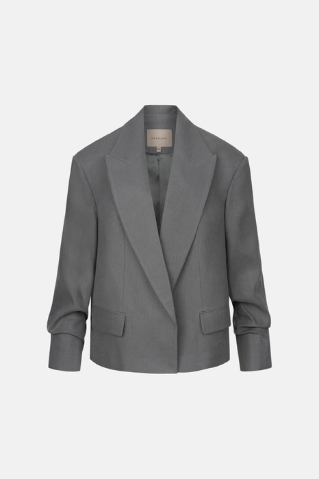 Жакет лляний оверсайз зі збіркою на рукаві