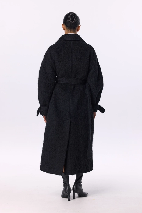 Пальто з альпаки максі зі спущеним рукавом