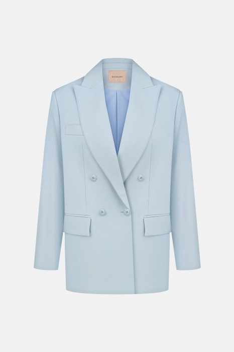 Жакет вовняний двобортний оверсайз з підплічниками