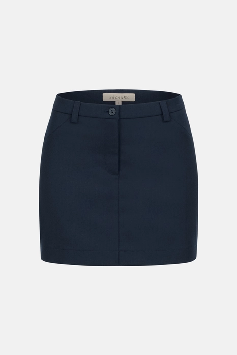 Woolen mini skirt with a mid-length fit