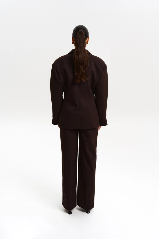 Mid-rise wool trousers with arrows 