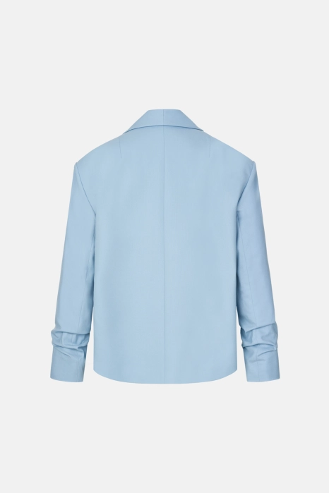 Жакет вовняний оверсайз зі збіркою на рукаві