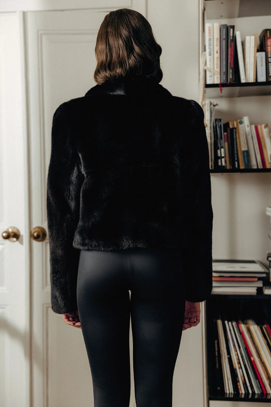 Вінтажна кроп-шуба з норки BlackGlama 