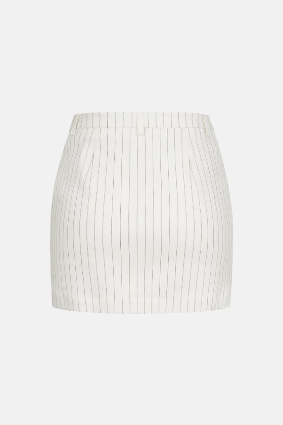 Спідниця лляна міні з середньою посадкою 