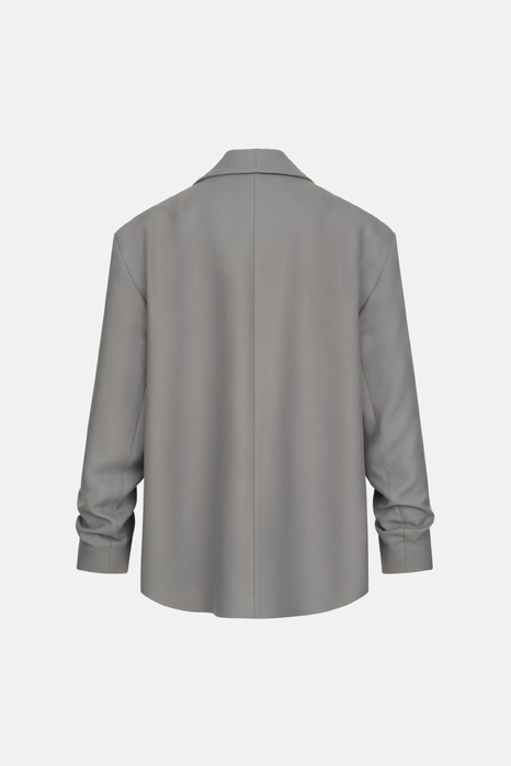 Пальто-жакет оверсайз із збіркою на рукаві