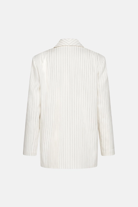 Жакет лляний двобортний оверсайз з підплічниками