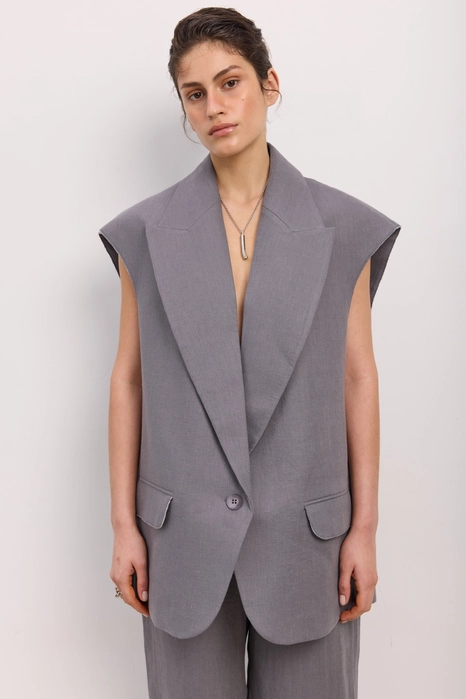 Жилет лляний оверсайз