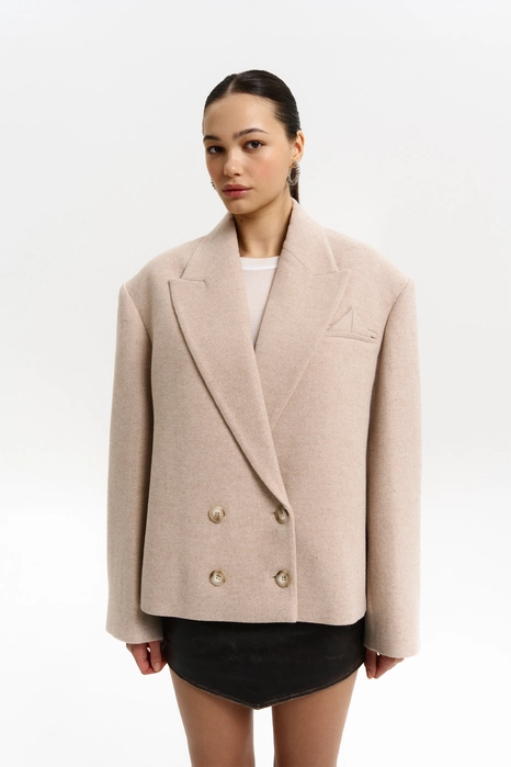 Пальто-жакет оверсайз з трикутничком