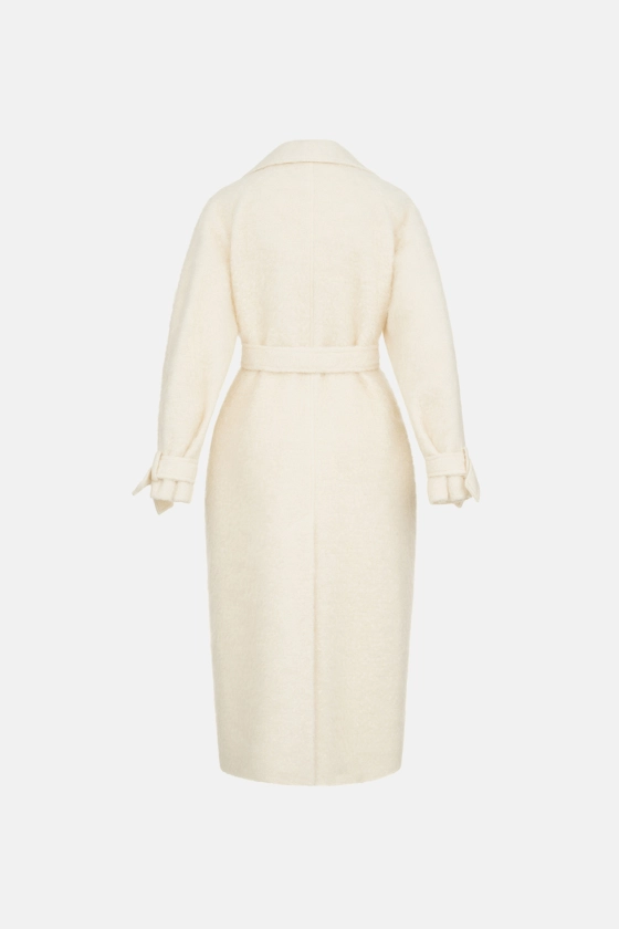 Пальто з альпаки максі зі спущеним рукавом 