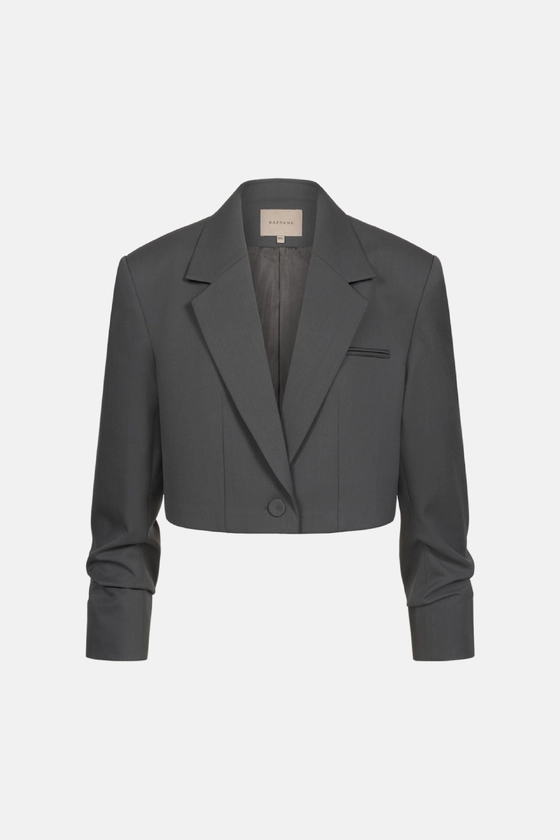 Жакет кроп вовняний зі збіркою на рукаві 