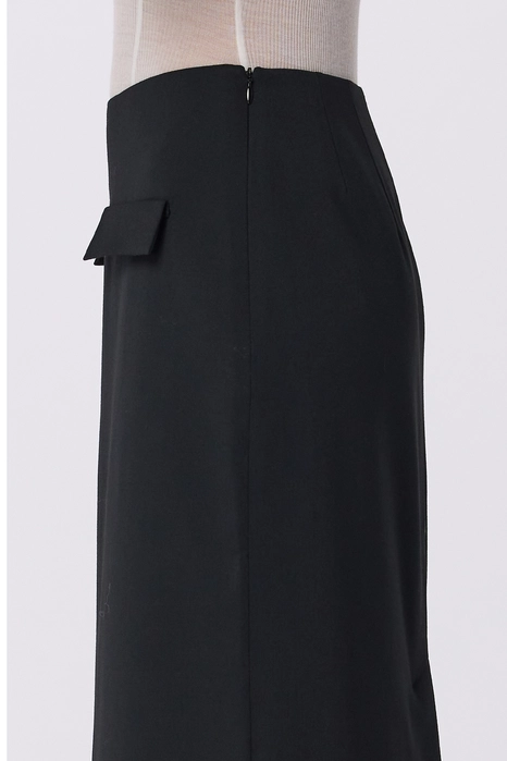 Mid-rise wool maxi skirt