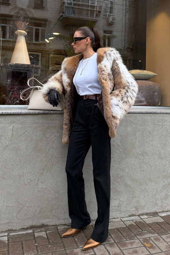 Вінтажна шуба з рисі 