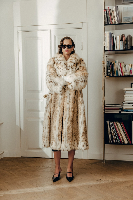 Вінтажна шуба з рисі 