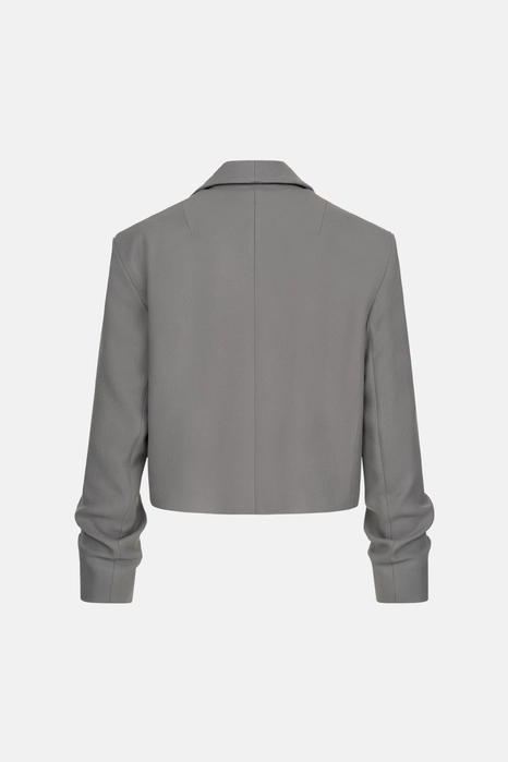 Пальто кроп зі збіркою на рукаві