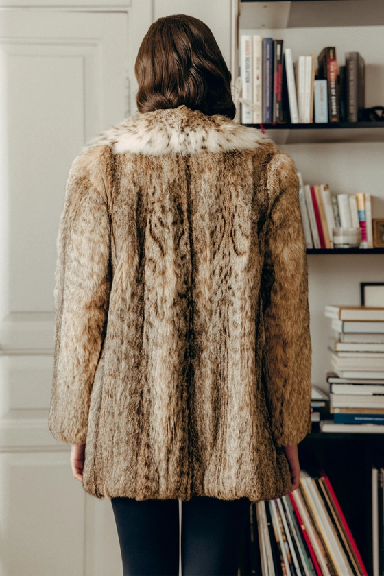 Вінтажна шуба з рисі 