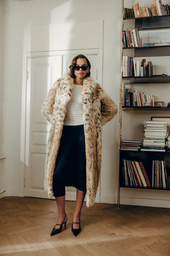 Вінтажна шуба з рисі 