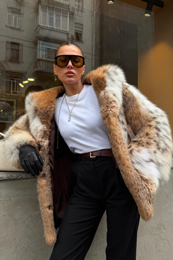 Вінтажна шуба з рисі 